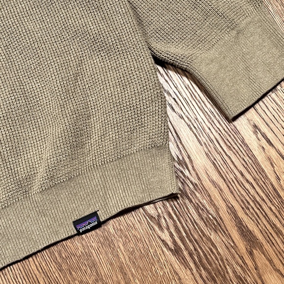 Patagonia Yewcrag Crew Cotton Waffle Knit Beige Sweater Mens 2XL - Picture 5 of 9